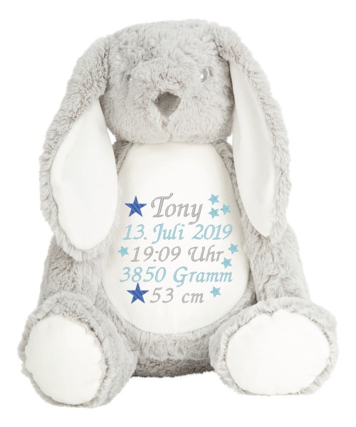 Hase bestickt mit Sterne und Name